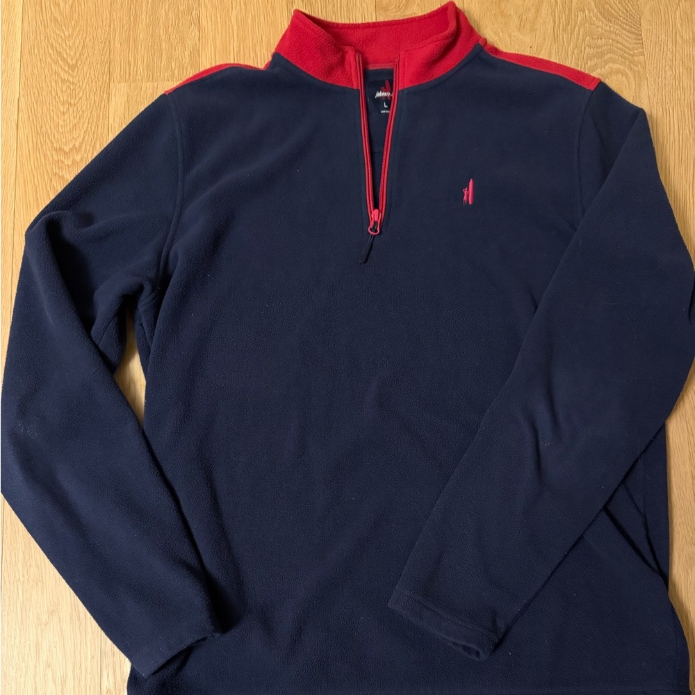 johnnie-O Navy and Red Half-Zip Pullover